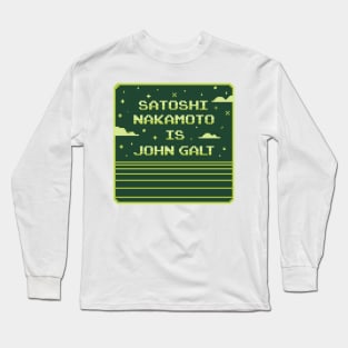 Satoshi Nakamoto is John Galt Pixel Art Long Sleeve T-Shirt